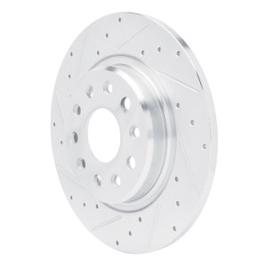 Jeep Grand Cherokee Brake Rotor (1) - Rear Left - R1 Concepts - Drilled & Slotted - Silver - `22-`25
